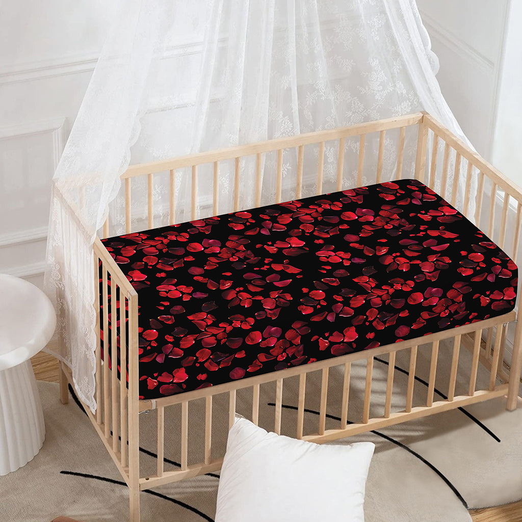 Rose Petals Pattern Print Baby Crib Sheet