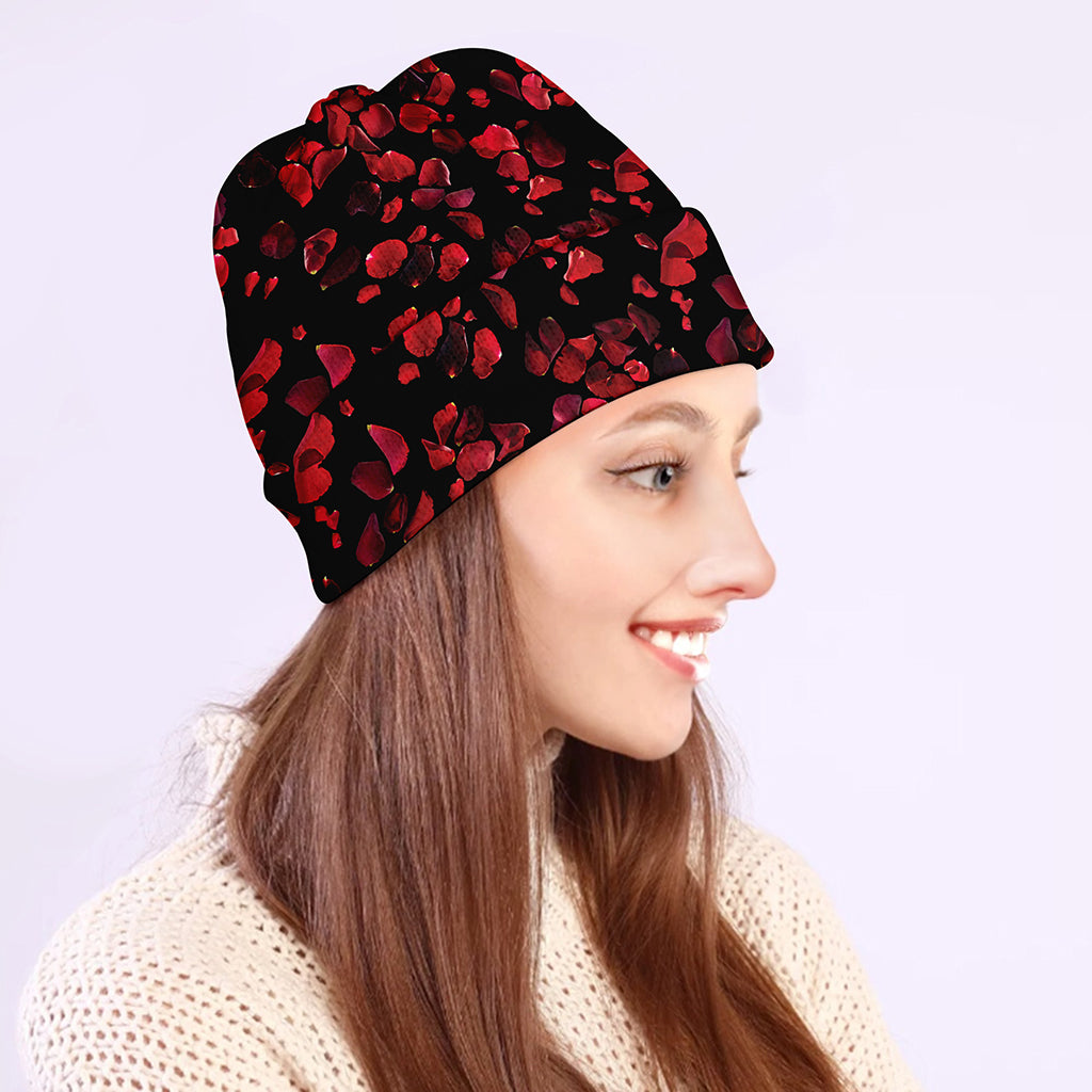 Rose Petals Pattern Print Beanie