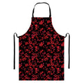 Rose Petals Pattern Print Bib Apron With Pocket