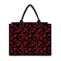 Rose Petals Pattern Print Canvas Tote Bag