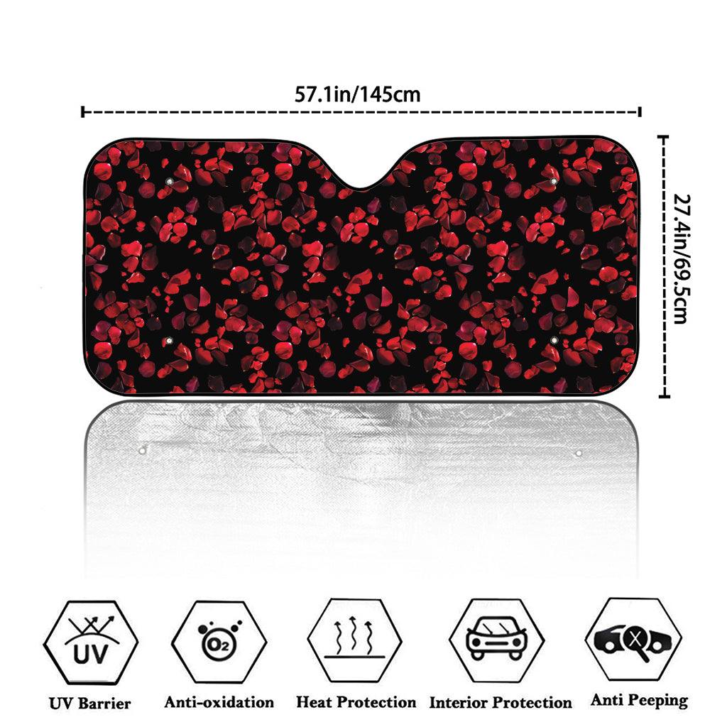 Rose Petals Pattern Print Car Windshield Sun Shade