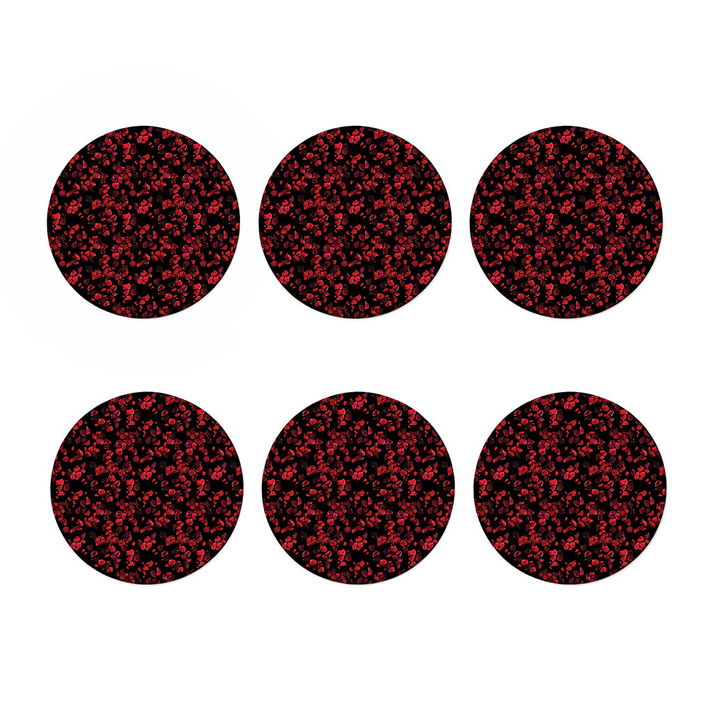 Rose Petals Pattern Print Coaster Set