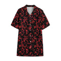Rose Petals Pattern Print Cotton Hawaiian Shirt
