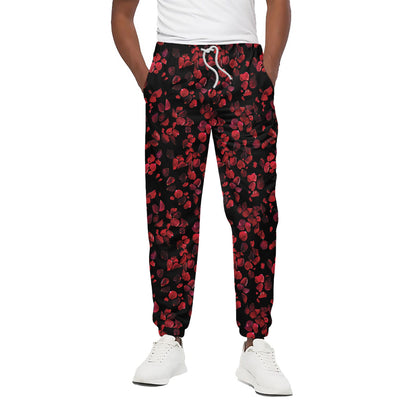 Rose Petals Pattern Print Cotton Pants