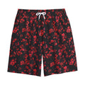 Rose Petals Pattern Print Cotton Shorts
