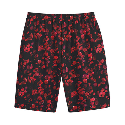 Rose Petals Pattern Print Cotton Shorts