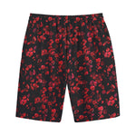 Rose Petals Pattern Print Cotton Shorts