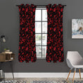 Rose Petals Pattern Print Grommet Curtain Panels