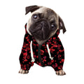 Rose Petals Pattern Print Dog Zip Up Hoodie