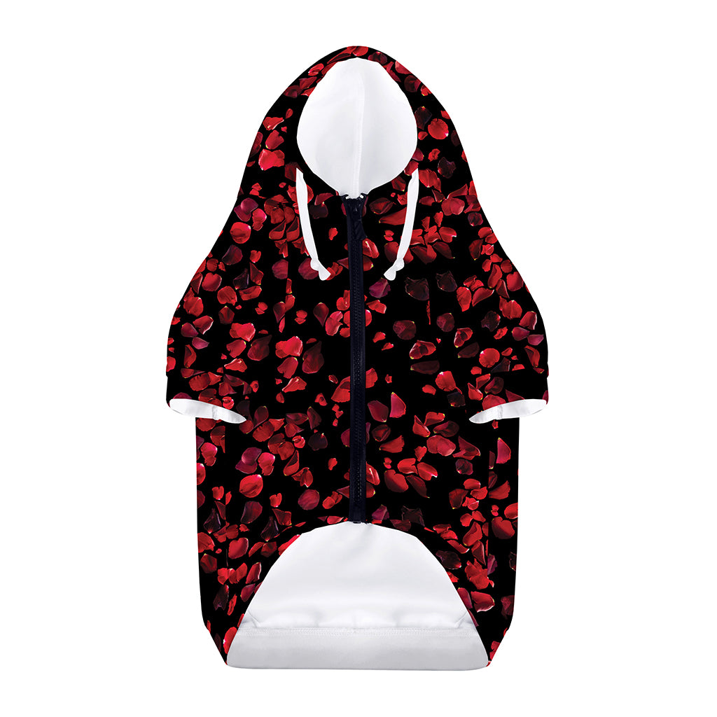 Rose Petals Pattern Print Dog Zip Up Hoodie
