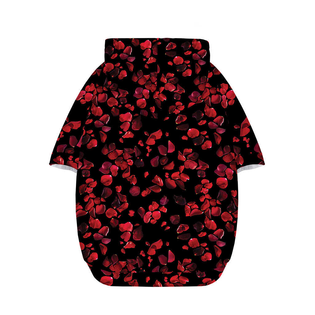 Rose Petals Pattern Print Dog Zip Up Hoodie