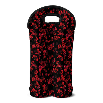 Rose Petals Pattern Print Double Neoprene Wine Tote