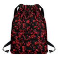 Rose Petals Pattern Print Drawstring Backpack