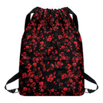 Rose Petals Pattern Print Drawstring Backpack