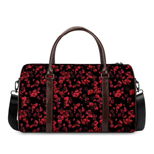 Rose Petals Pattern Print Duffle Bag