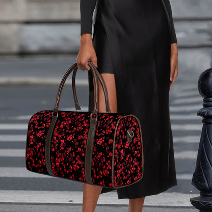 Rose Petals Pattern Print Duffle Bag