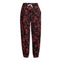 Rose Petals Pattern Print Fleece Lined Knit Pants