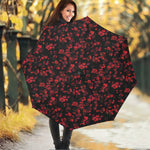 Rose Petals Pattern Print Foldable Umbrella