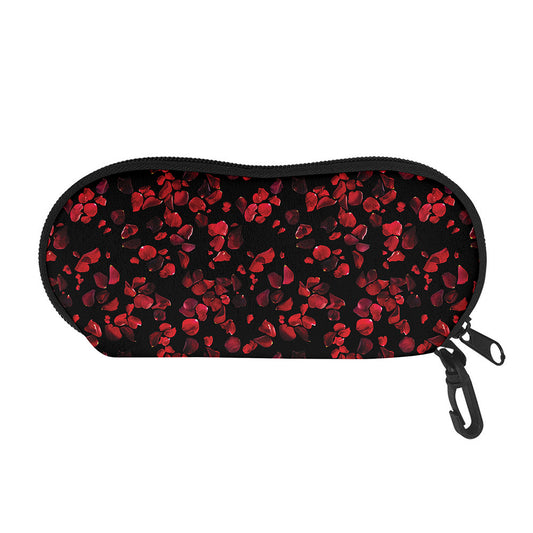 Rose Petals Pattern Print Glasses Case