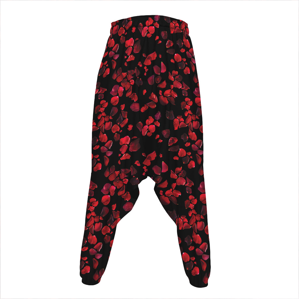 Rose Petals Pattern Print Hammer Pants