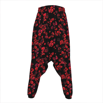 Rose Petals Pattern Print Hammer Pants