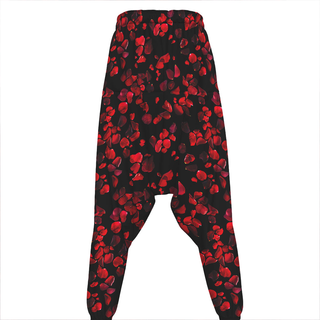 Rose Petals Pattern Print Hammer Pants