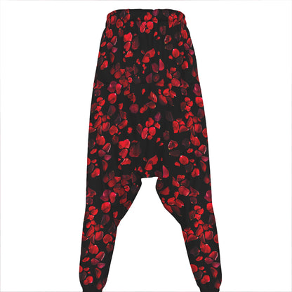 Rose Petals Pattern Print Hammer Pants