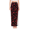 Rose Petals Pattern Print High Slit Maxi Skirt