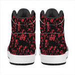 Rose Petals Pattern Print High Top Leather Sneakers