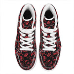 Rose Petals Pattern Print High Top Leather Sneakers