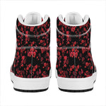 Rose Petals Pattern Print High Top Leather Sneakers