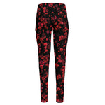Rose Petals Pattern Print High-Waisted Pocket Leggings
