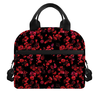 Rose Petals Pattern Print Insulated Lunch Bag