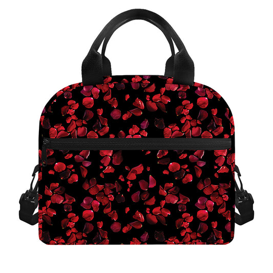 Rose Petals Pattern Print Insulated Lunch Bag