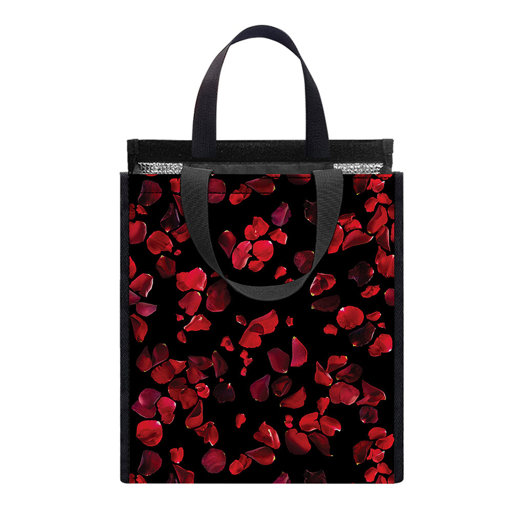 Rose Petals Pattern Print Insulated Lunch Tote