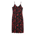 Rose Petals Pattern Print Jersey Midi Cami Dress