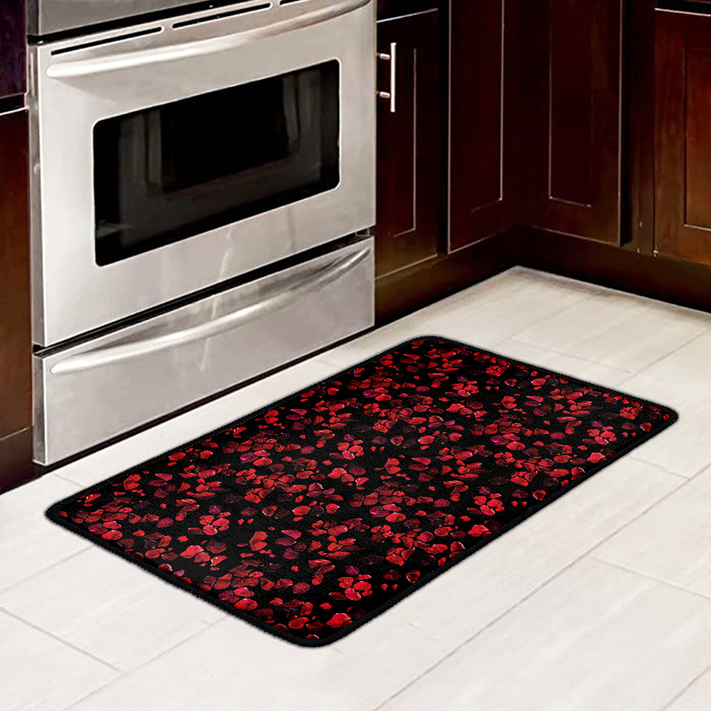 Rose Petals Pattern Print Kitchen Mat