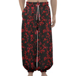 Rose Petals Pattern Print Lantern Pants
