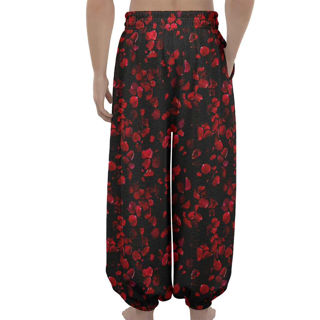 Rose Petals Pattern Print Lantern Pants