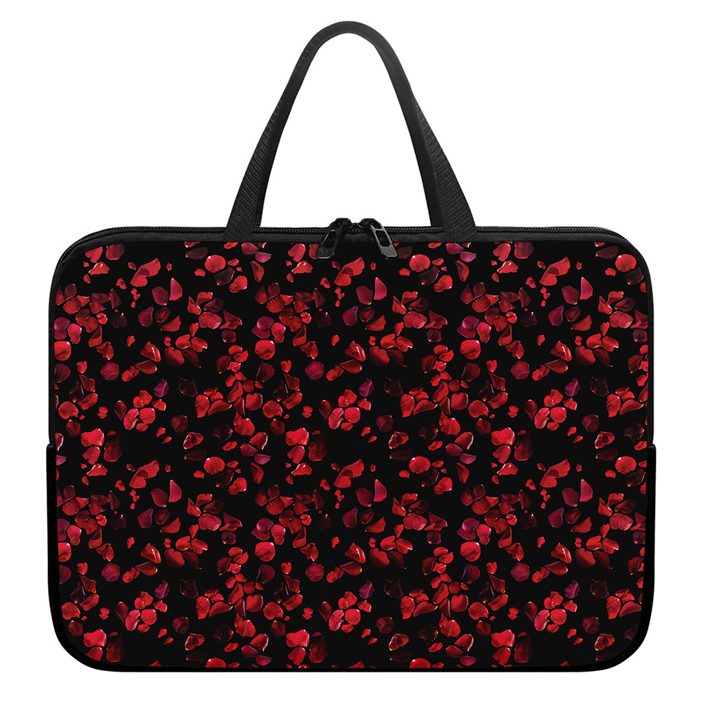 Rose Petals Pattern Print Laptop Sleeve With Handle