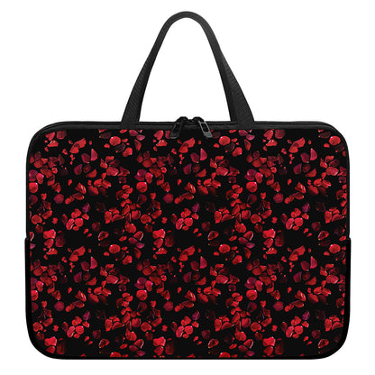 Rose Petals Pattern Print Laptop Sleeve With Handle