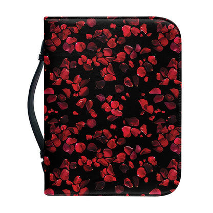Rose Petals Pattern Print Leather Bible Cover