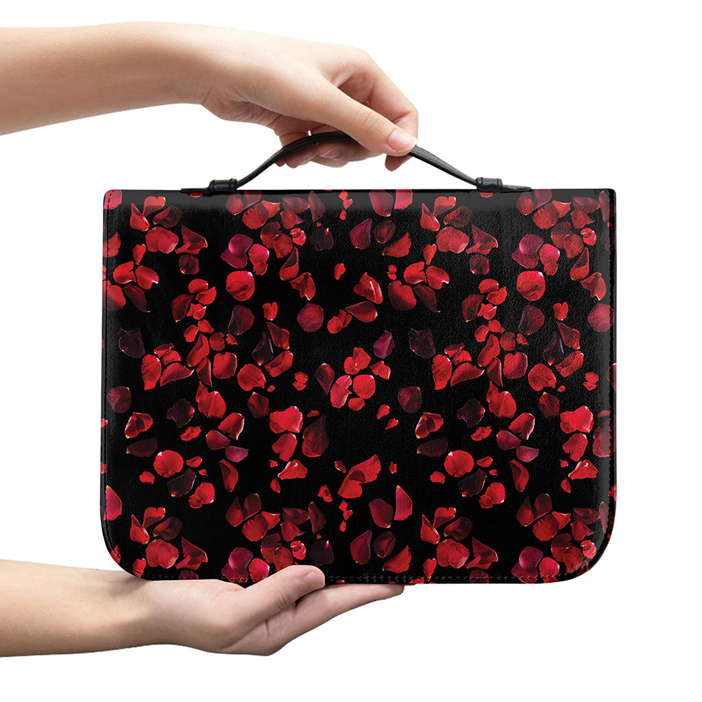 Rose Petals Pattern Print Leather Bible Cover