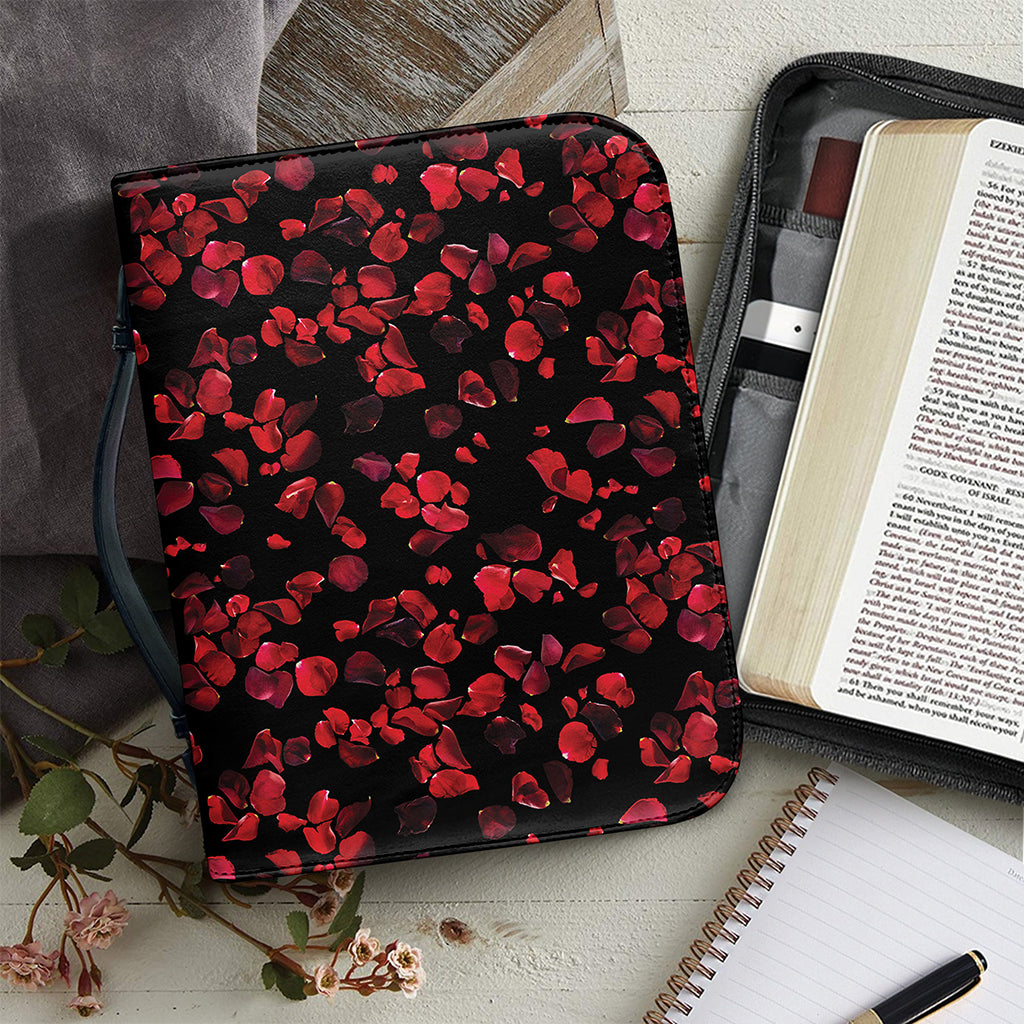 Rose Petals Pattern Print Leather Bible Cover