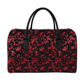 Rose Petals Pattern Print Leather Duffel Bag