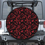 Rose Petals Pattern Print Leather Spare Tire Cover