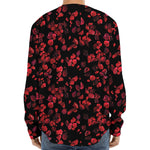 Rose Petals Pattern Print Long Sleeve Baseball Jersey