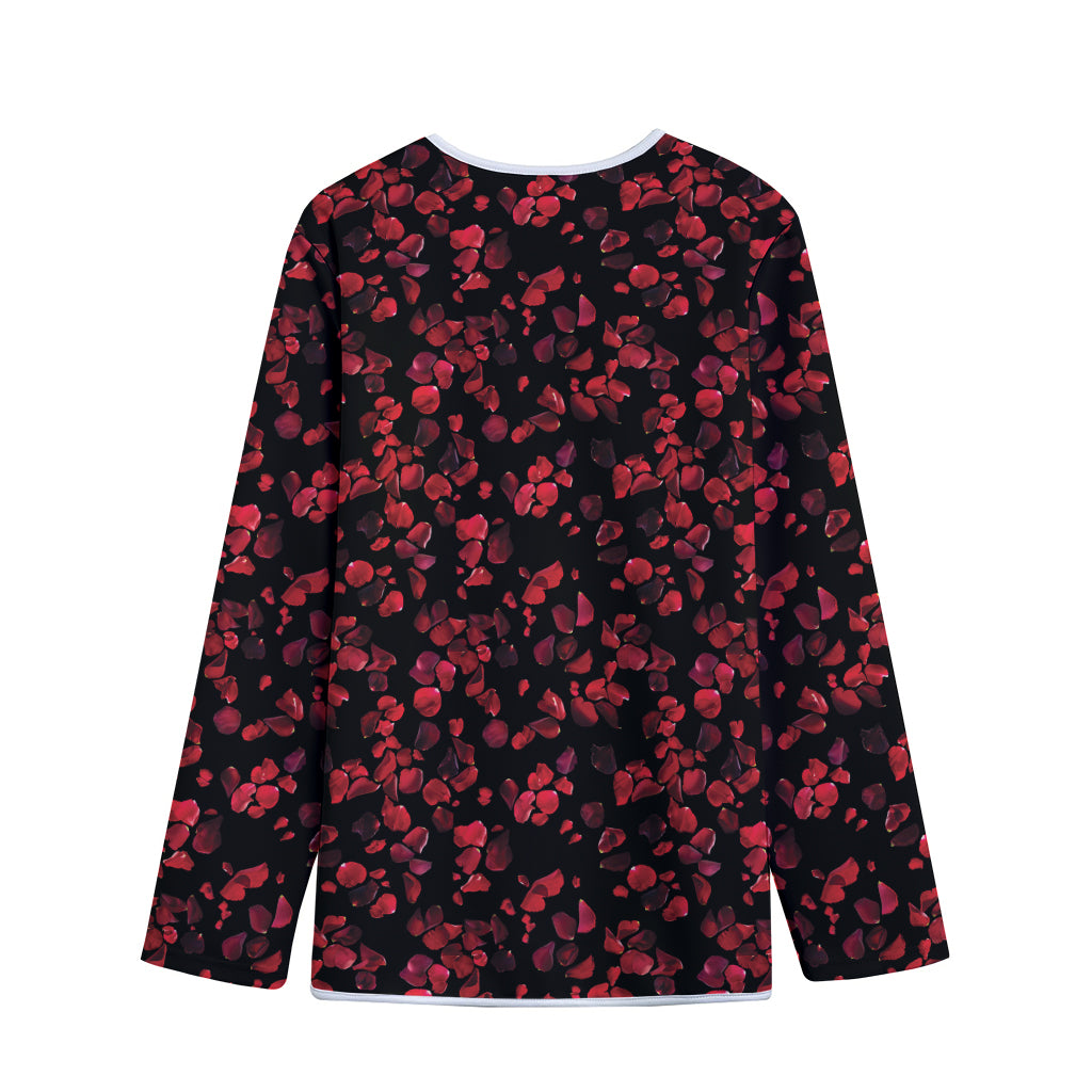 Rose Petals Pattern Print Long Sleeve Short Coat