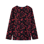 Rose Petals Pattern Print Long Sleeve Short Coat