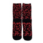 Rose Petals Pattern Print Long Socks